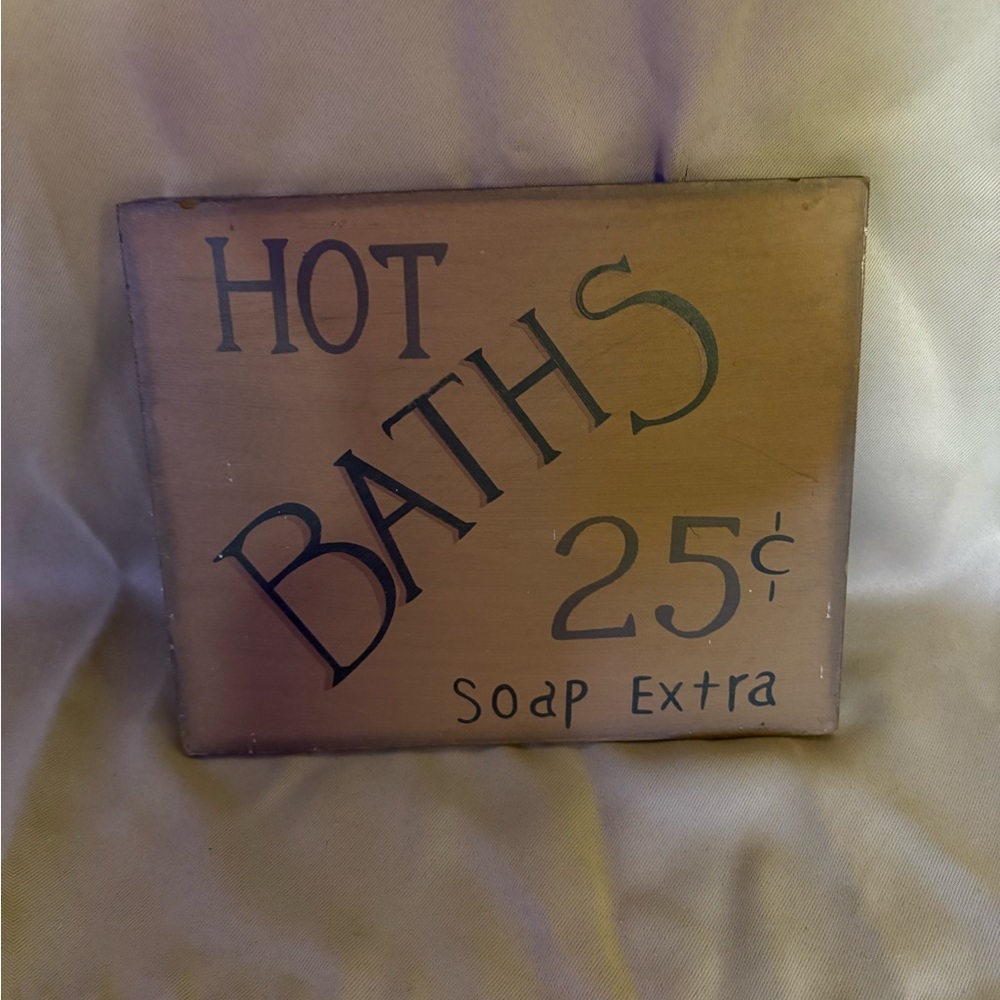 Source Unknown Rustic Bath Sign - Brown